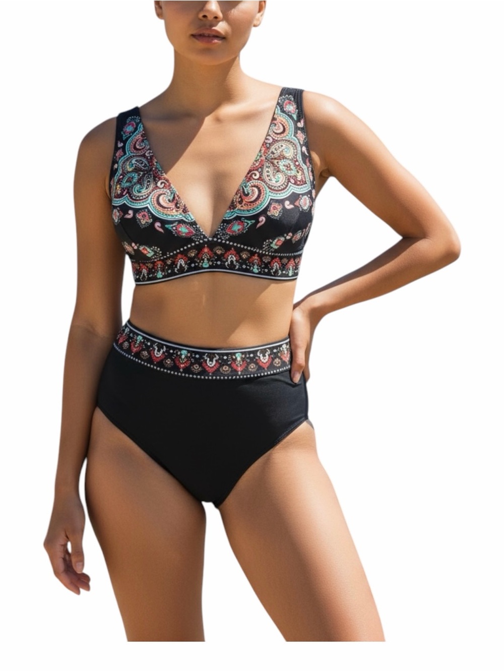 Cupshe Bohemian Paisley Bikini Set, Size S